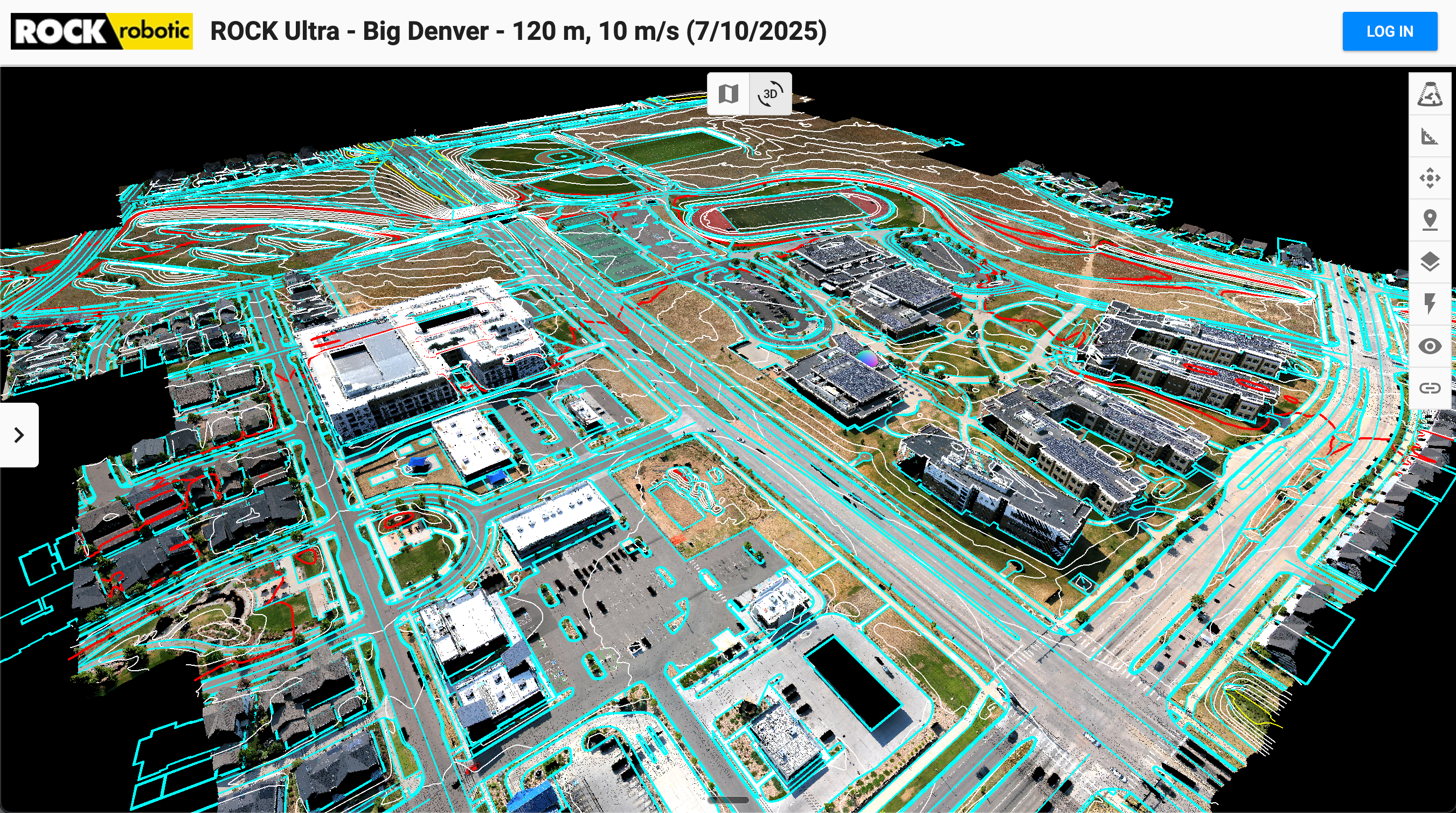 ALTA survey with breaklines and contours overlaid on orthomosaic