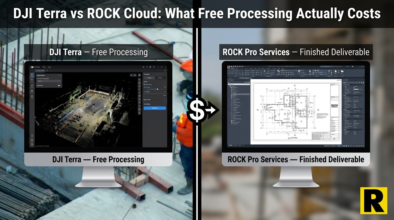 ROCK Cloud vs. DJI Terra: What "Free Processing" Actually Costs You