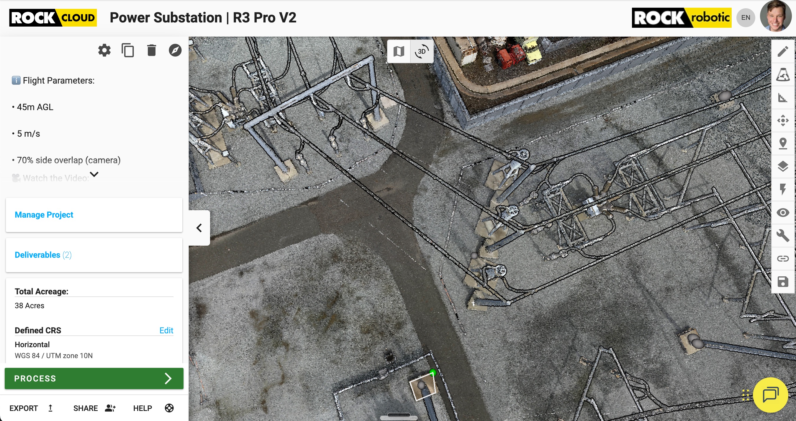 3D LiDAR point cloud of substation