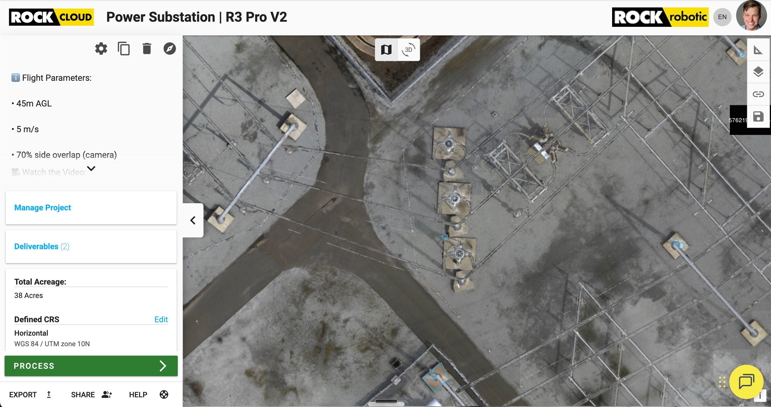 Orthomosaic overlay with measurements