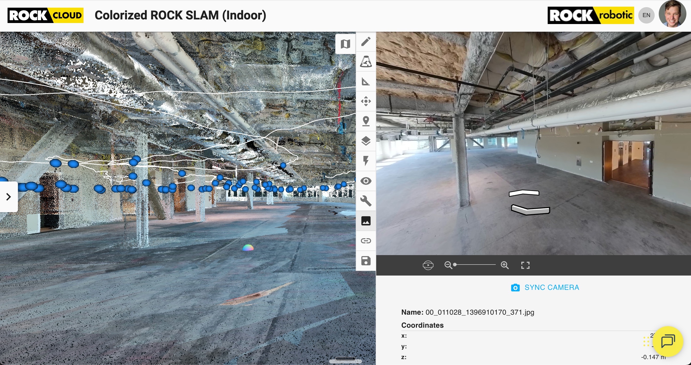 ROCK Inspect photo spheres in ROCK Cloud interface