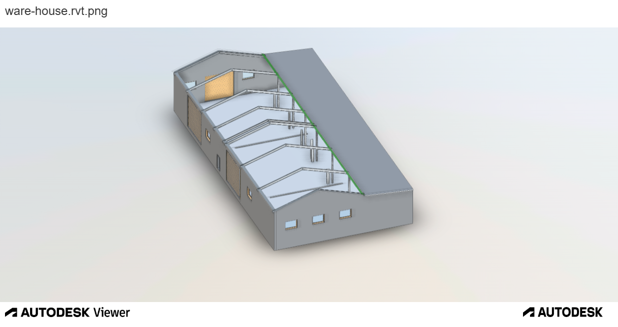 Warehouse BIM model - section view